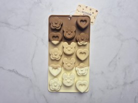 Moldes silicona flores ositos y corazones 